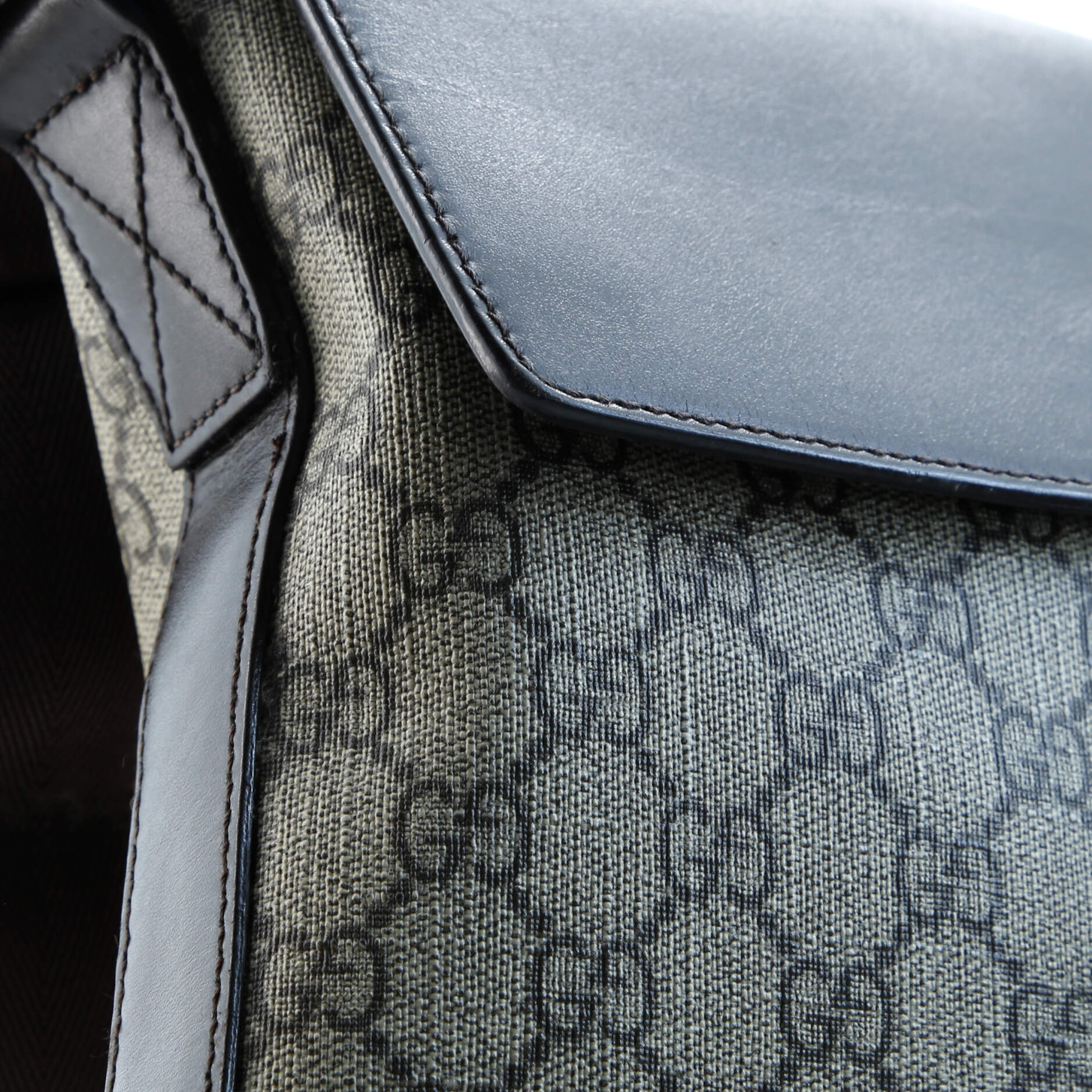 Flap Messenger Bag GG Coated Canvas with Leather Medium