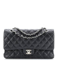 Classic Double Flap Bag Quilted Caviar Medium