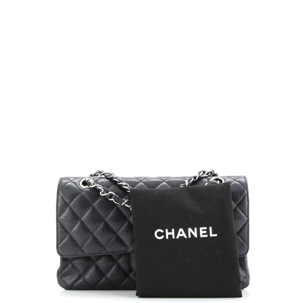 Classic Double Flap Bag Quilted Caviar Medium