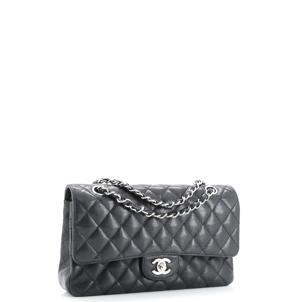 Classic Double Flap Bag Quilted Caviar Medium