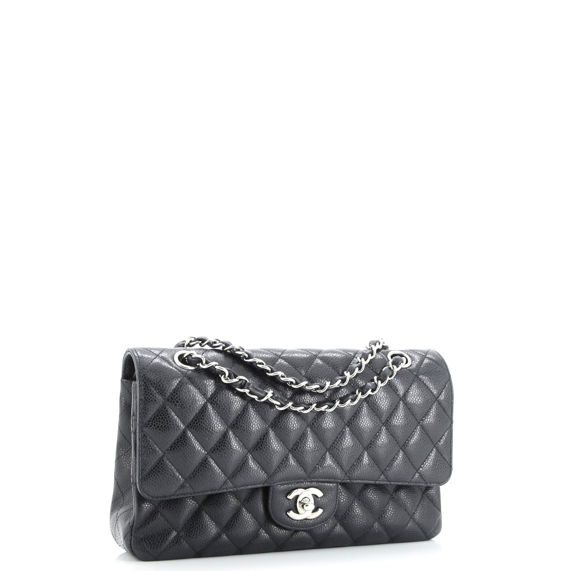 Classic Double Flap Bag Quilted Caviar Medium
