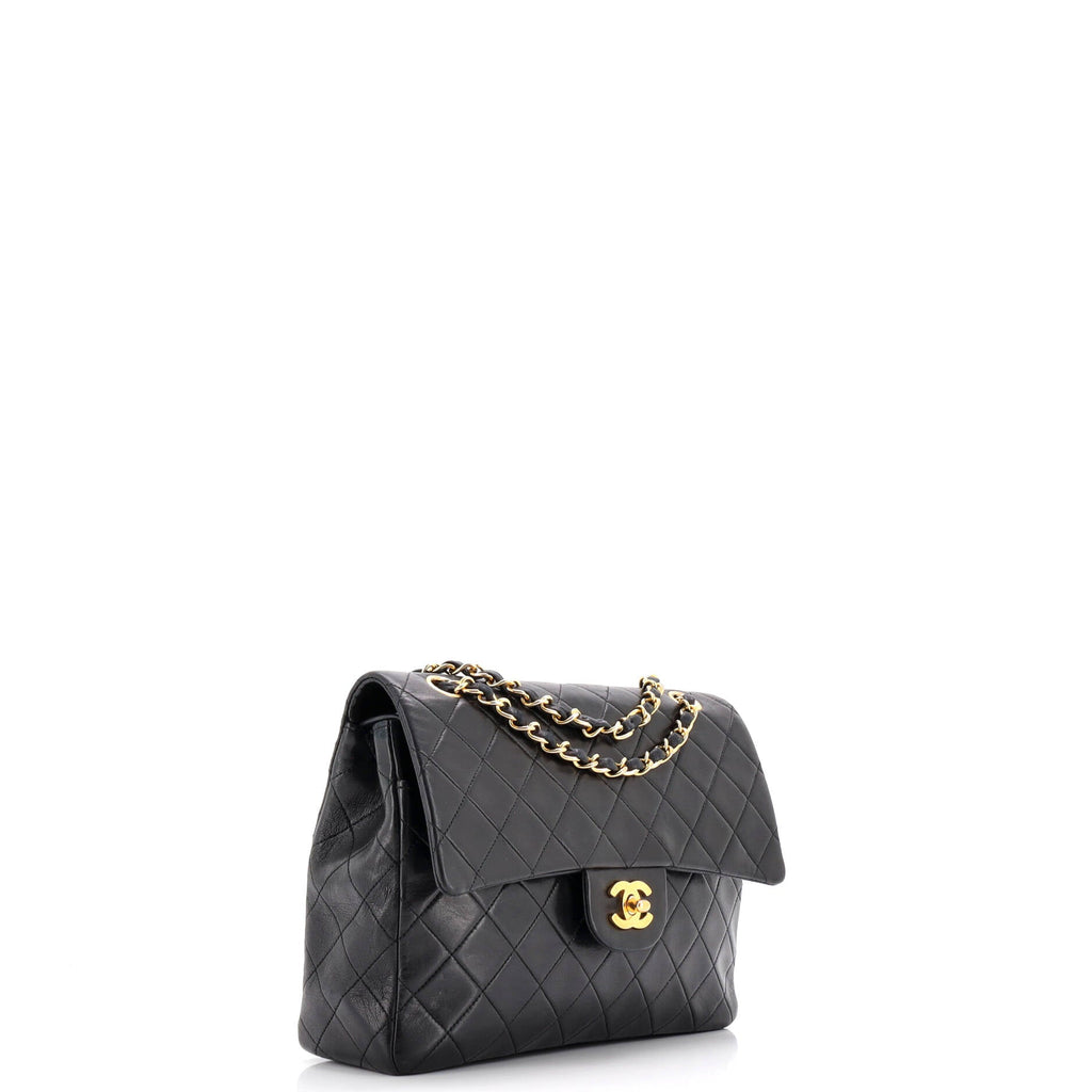 Vintage Square Classic Double Flap Bag Quilted Leather Medium