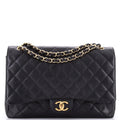 Classic Double Flap Bag Quilted Caviar Maxi