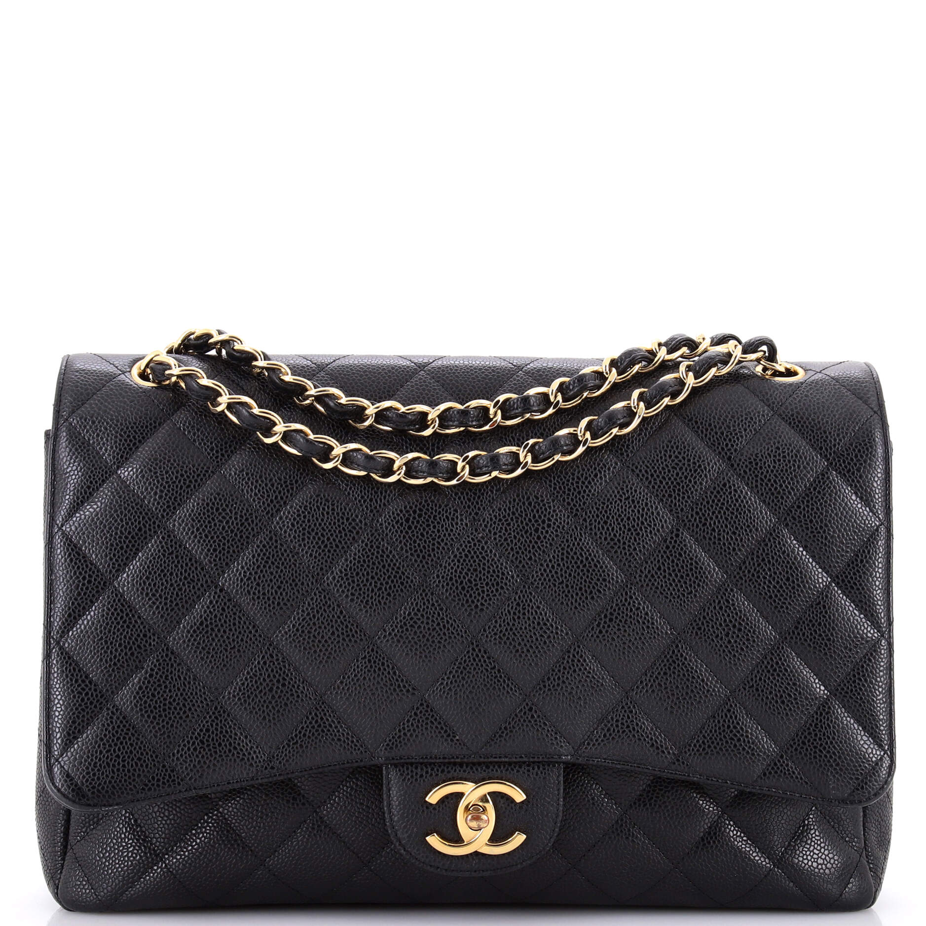 Classic Double Flap Bag Quilted Caviar Maxi