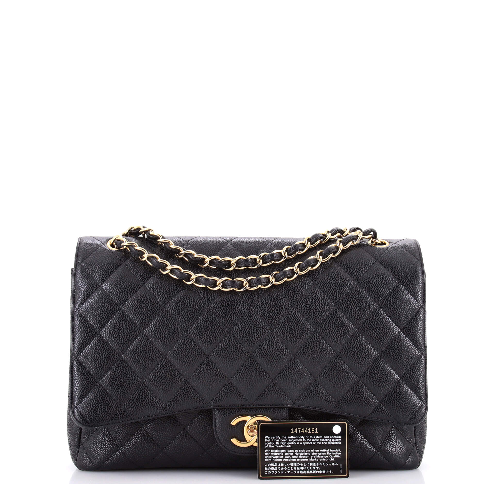 Classic Double Flap Bag Quilted Caviar Maxi