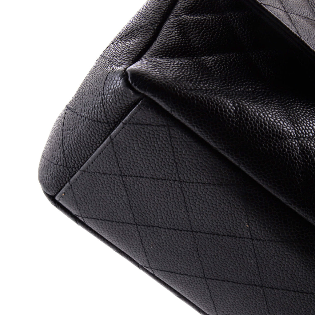 Classic Double Flap Bag Quilted Caviar Maxi
