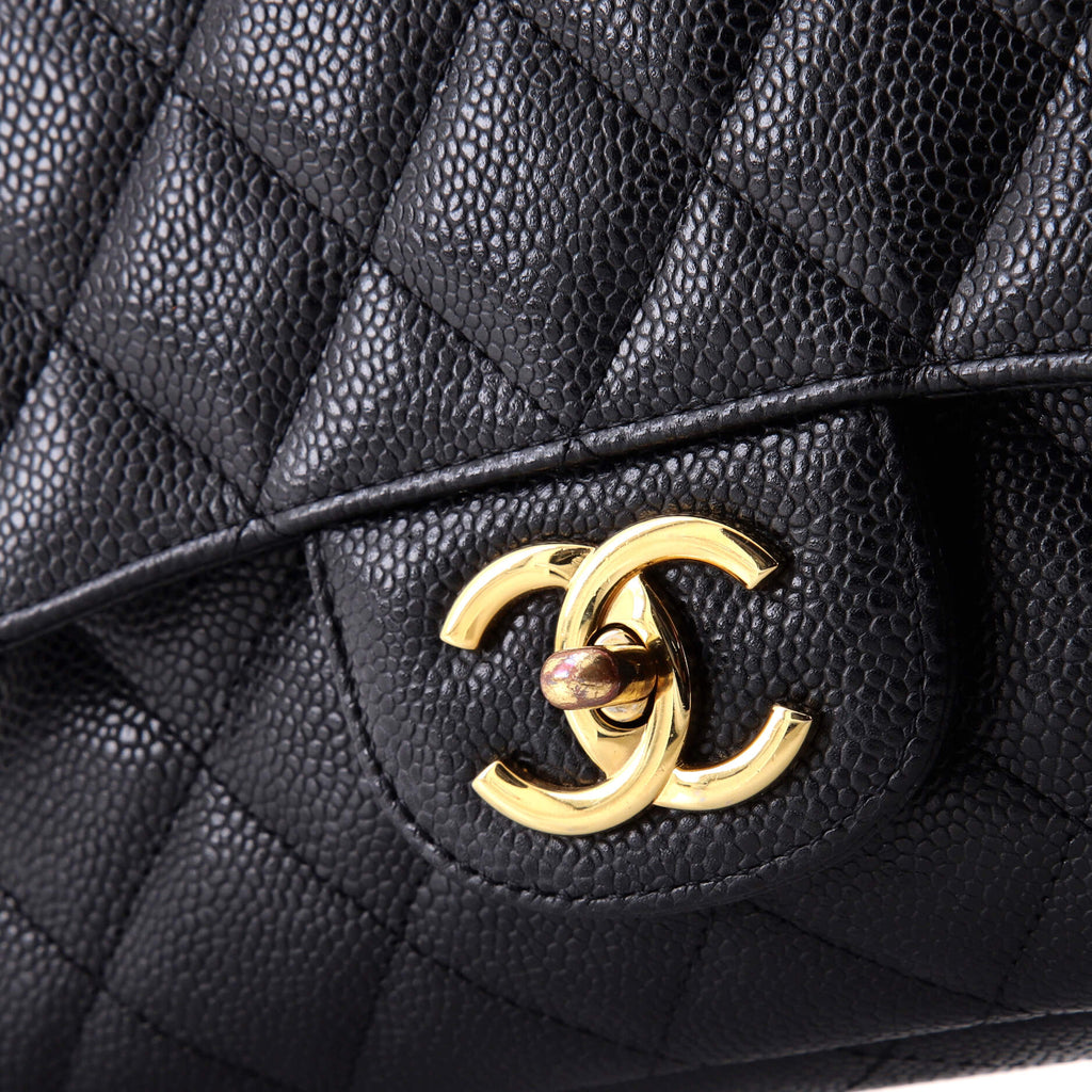 Classic Double Flap Bag Quilted Caviar Maxi