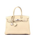 Birkin Handbag Light Togo with Palladium Hardware 30