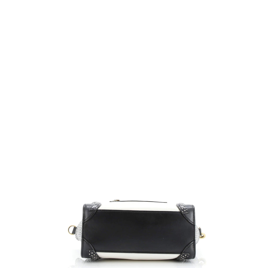 Tricolor Luggage Bag Python and Leather Nano