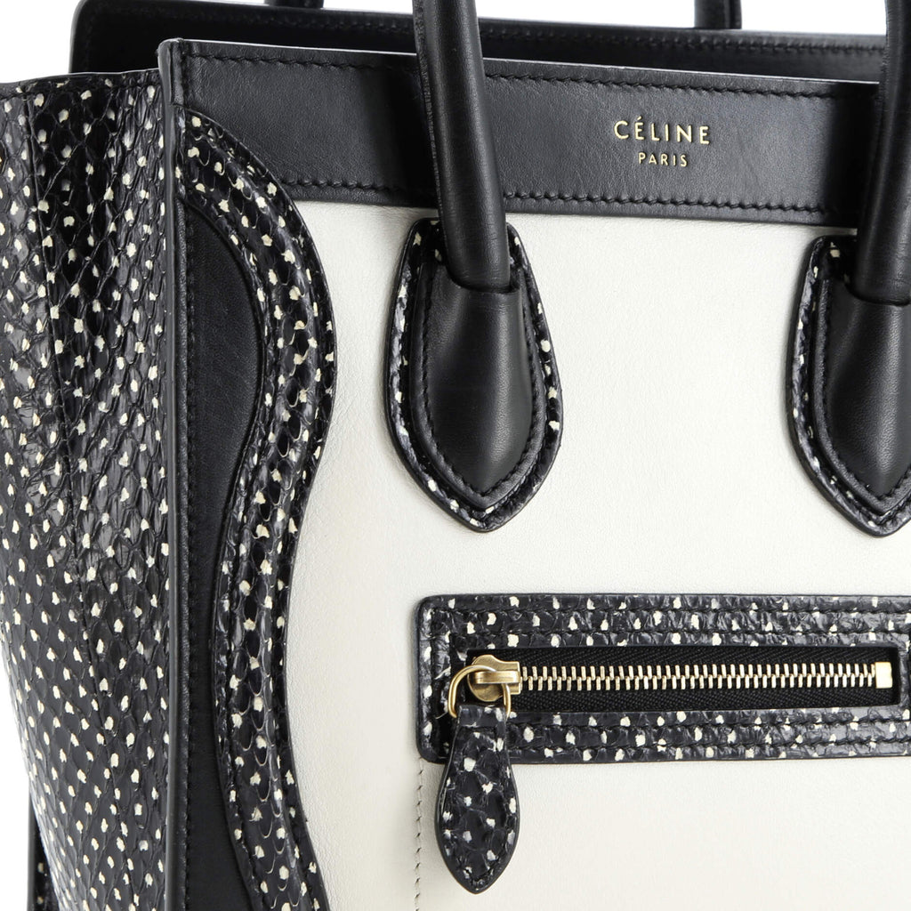 Tricolor Luggage Bag Python and Leather Nano