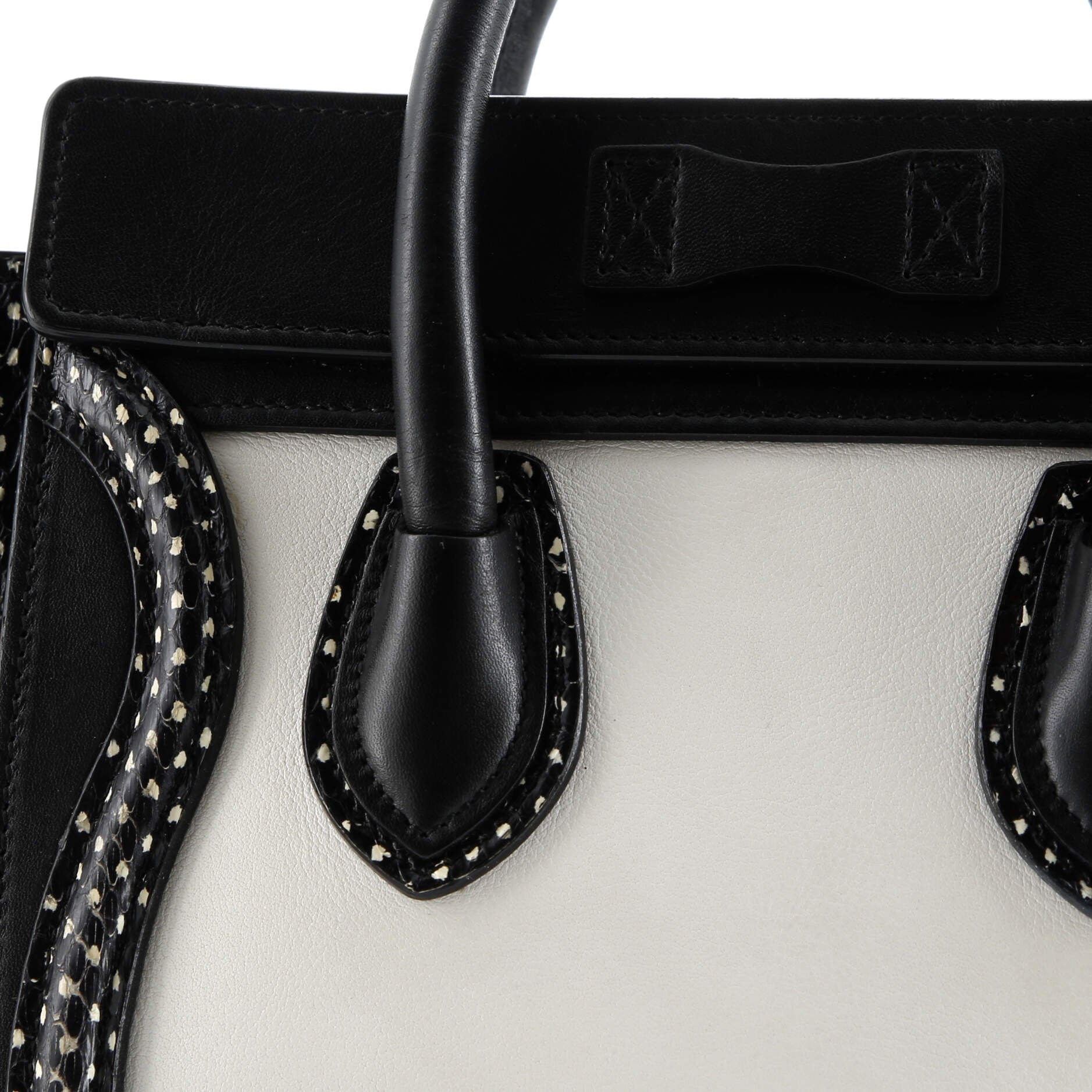 Tricolor Luggage Bag Python and Leather Nano