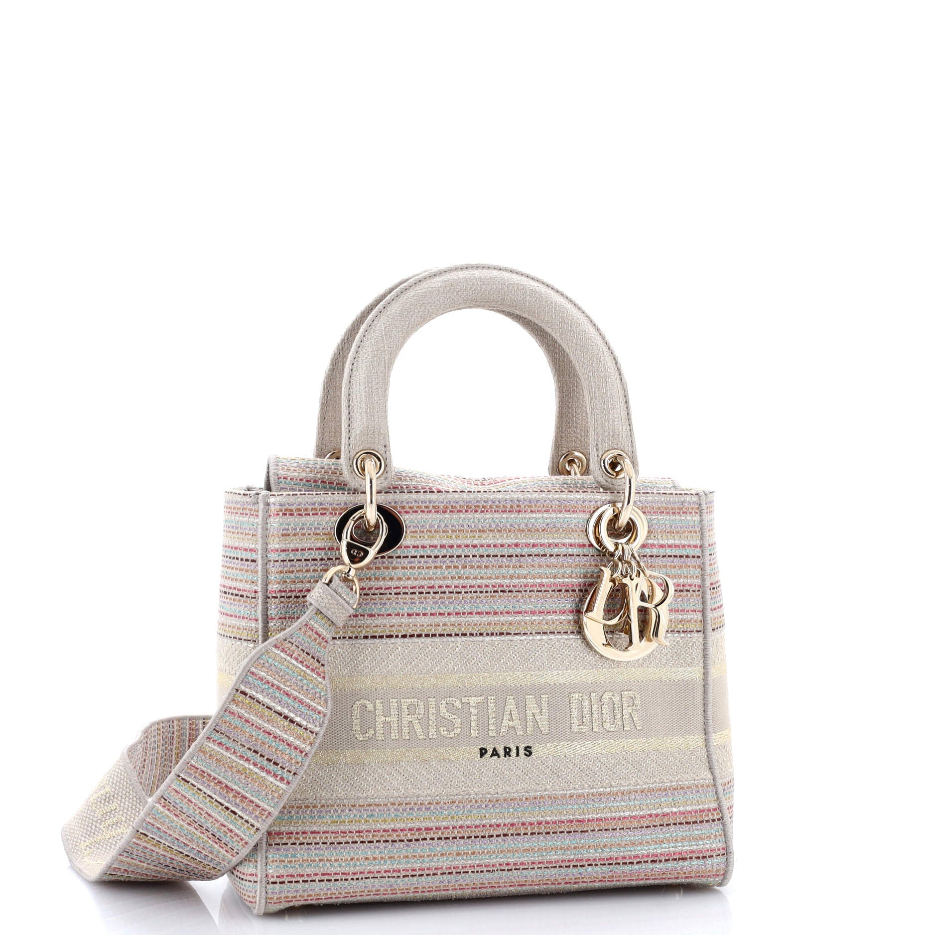 Lady D-Lite Bag Embroidered Canvas Medium