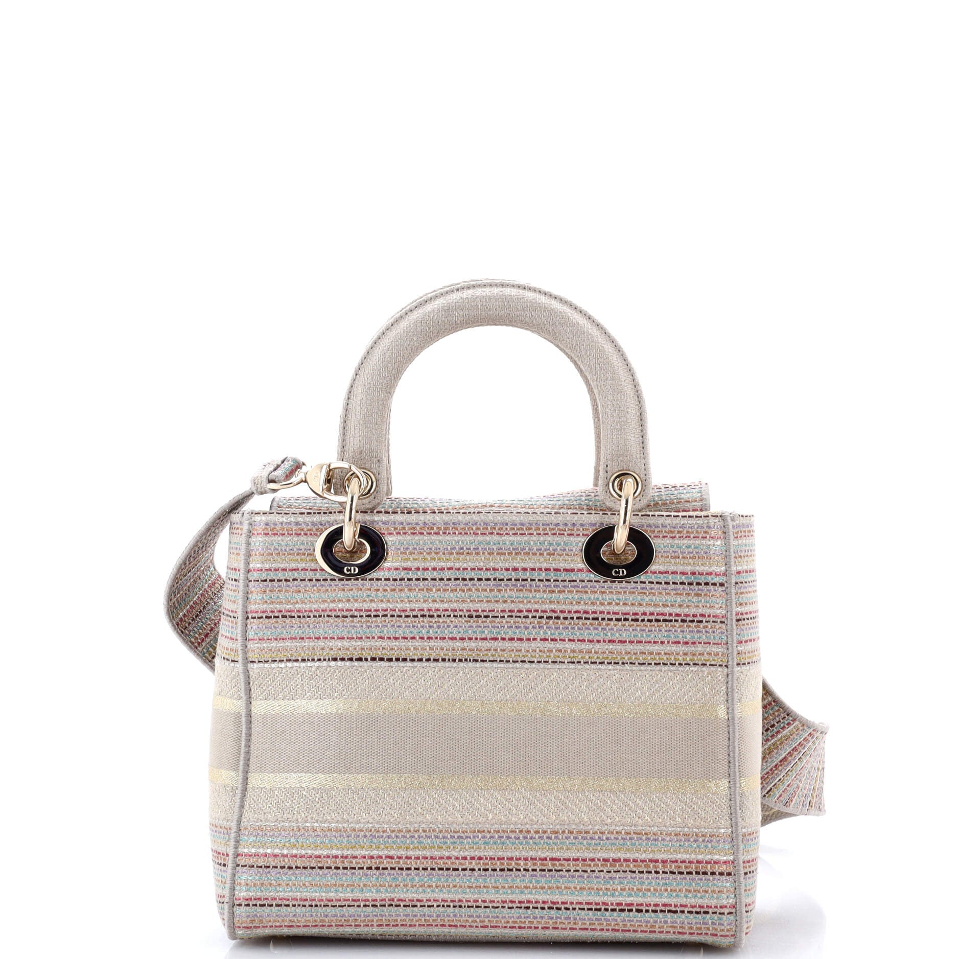 Lady D-Lite Bag Embroidered Canvas Medium