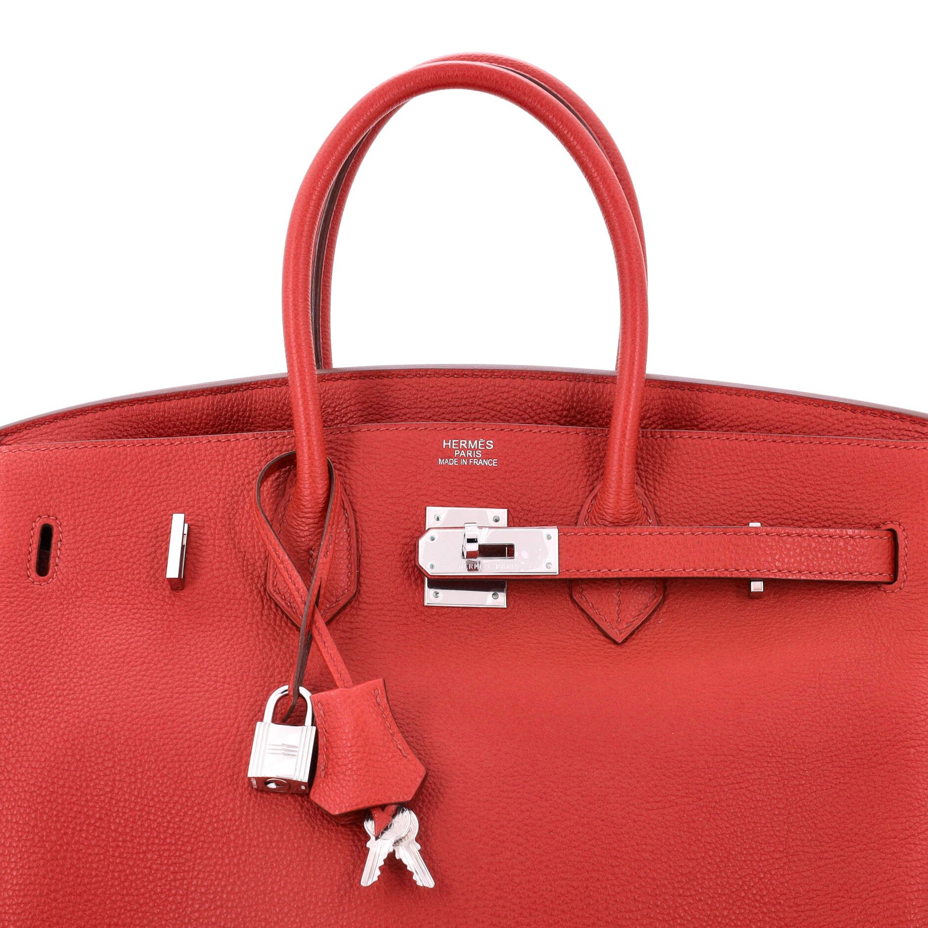 Birkin Handbag Rouge Casaque Togo with Palladium Hardware 35