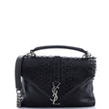 Classic Monogram College Bag Python Embossed Leather Medium