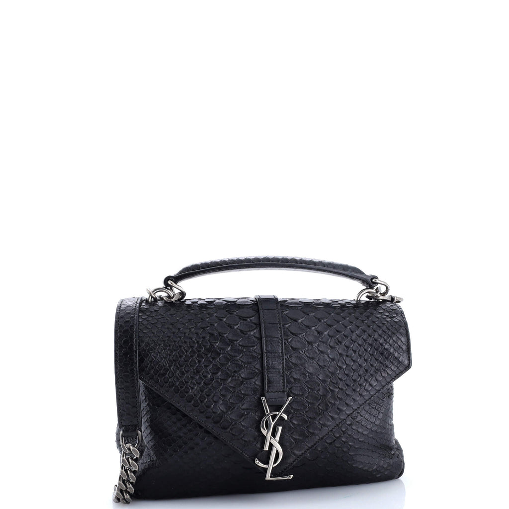 Classic Monogram College Bag Python Embossed Leather Medium