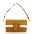 Horsebit 1955 Shoulder Bag Suede with Shearling Mini