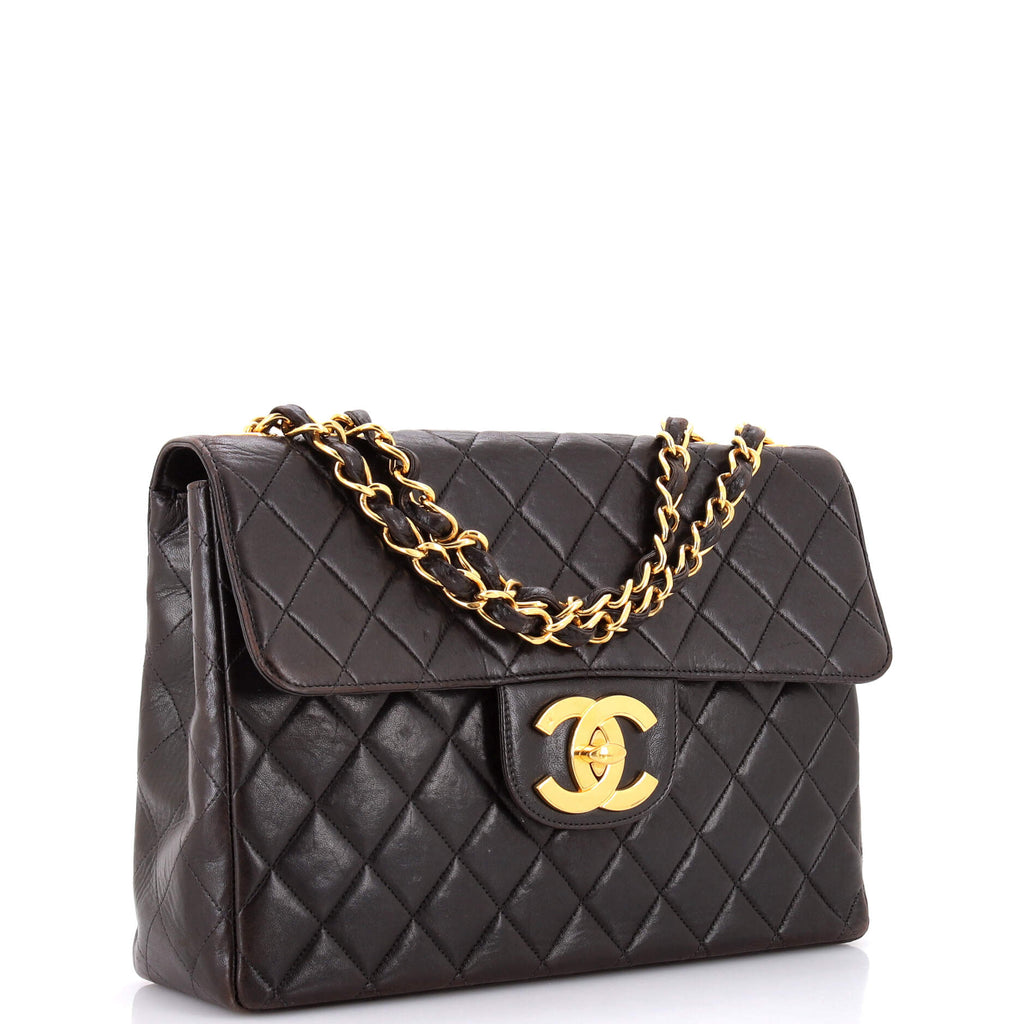 Vintage Classic Single Flap Bag Quilted Lambskin Jumbo