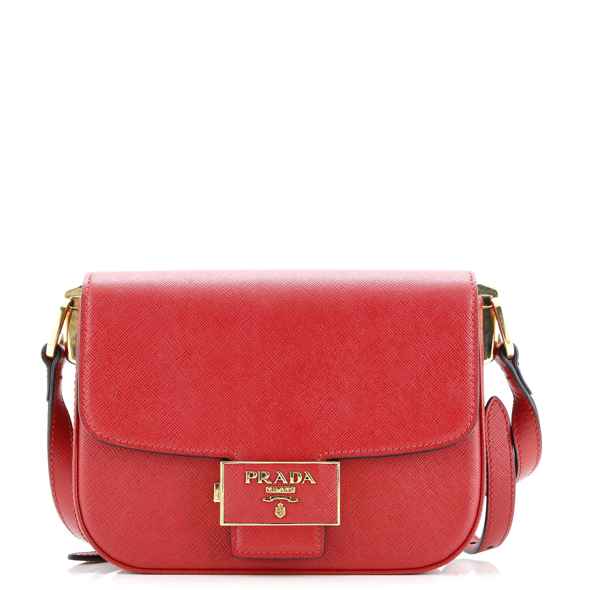 Embleme Flap Bag Saffiano Leather Small