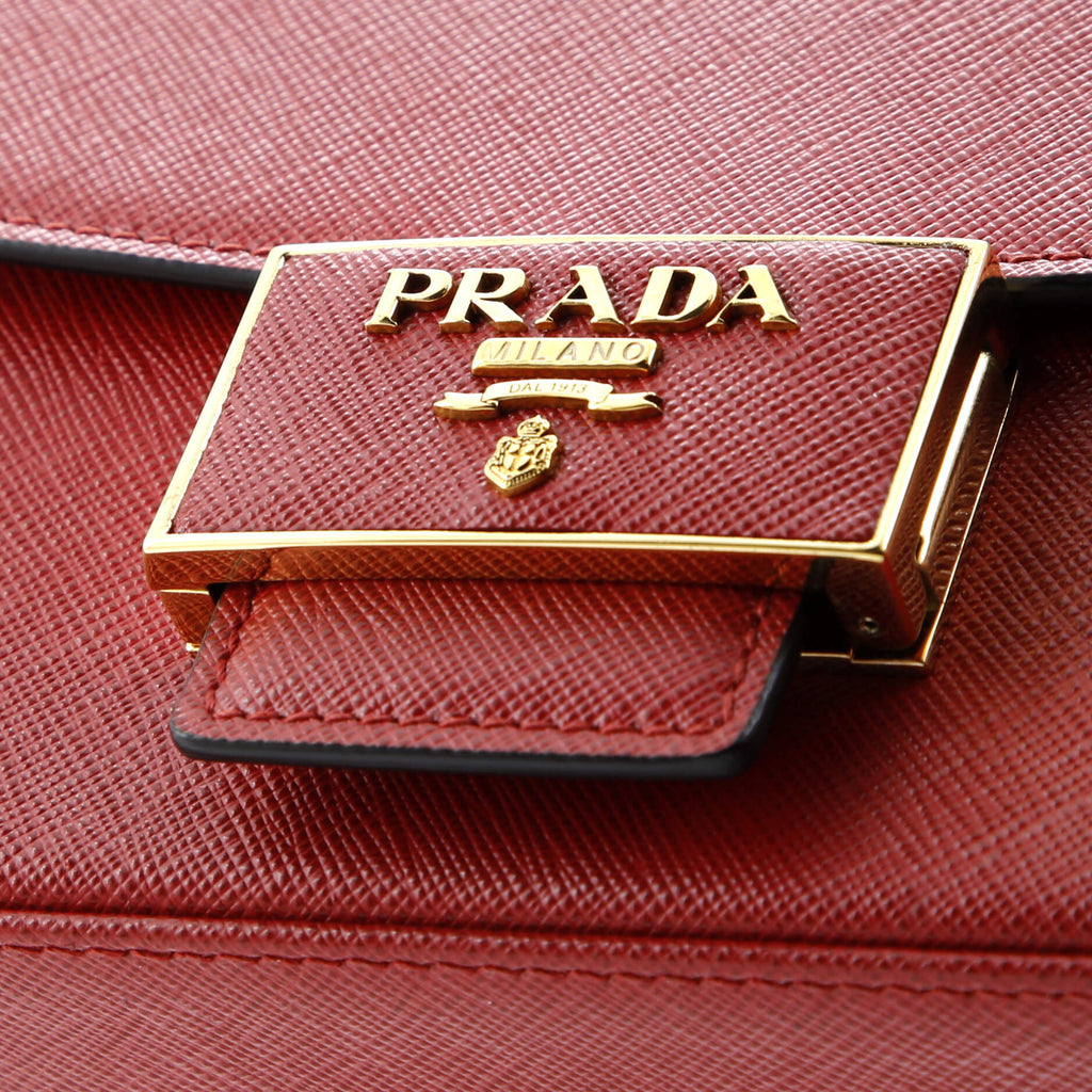 Embleme Flap Bag Saffiano Leather Small