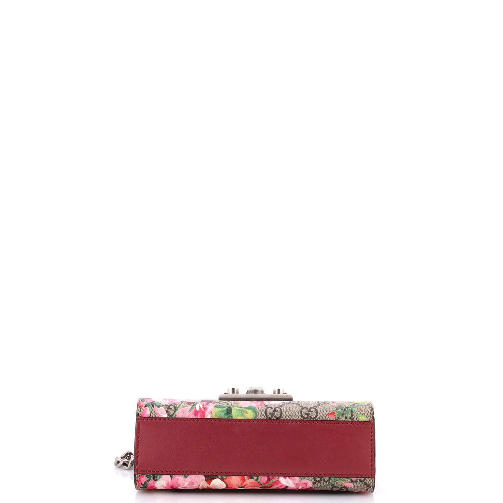 Padlock Shoulder Bag Blooms Print GG Coated Canvas Small