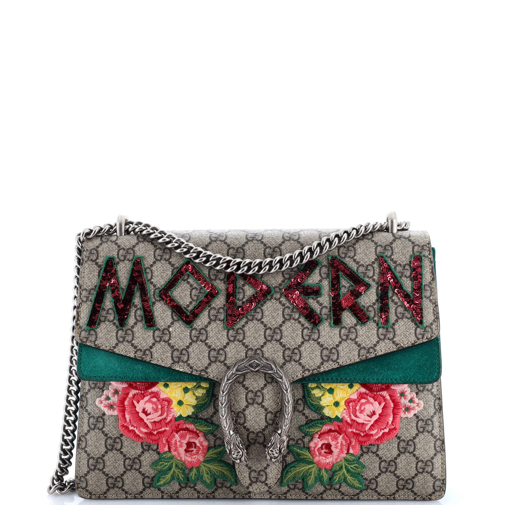 Dionysus Bag Embroidered GG Coated Canvas Medium