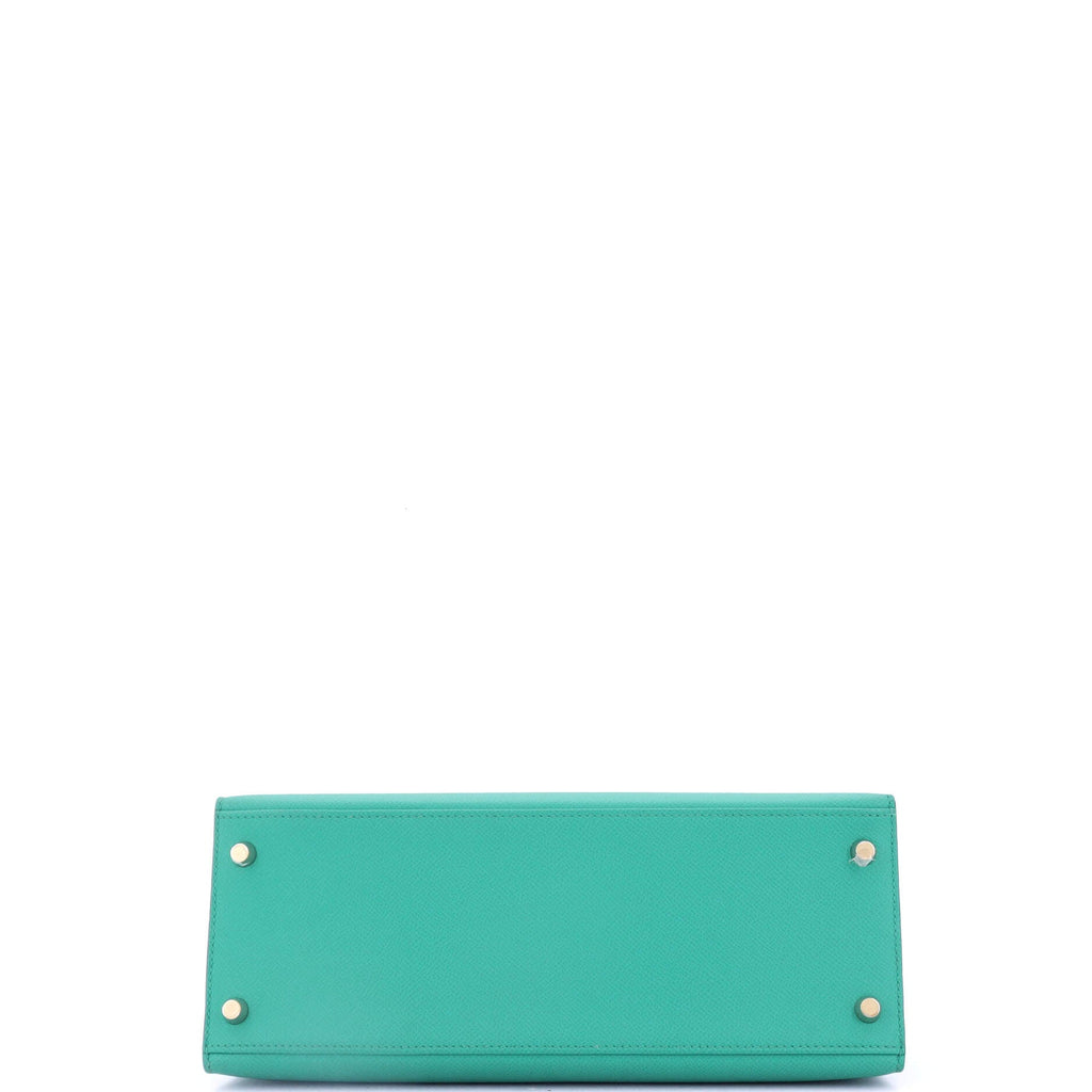 Kelly Handbag Vert Verone Epsom with Gold Hardware 28