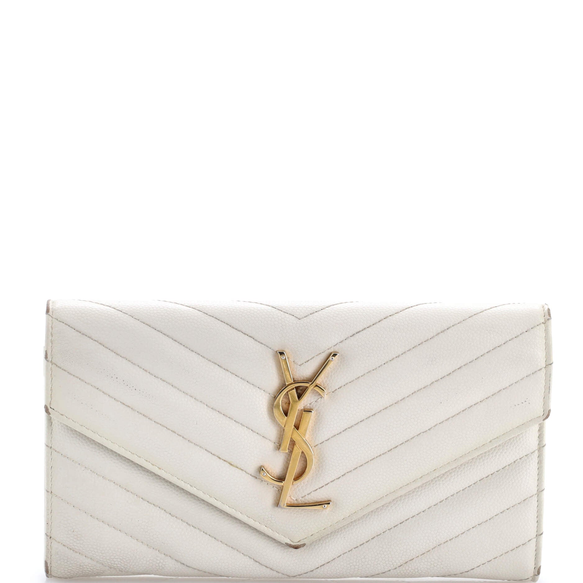Classic Monogram Flap Wallet Matelasse Chevron Leather Large