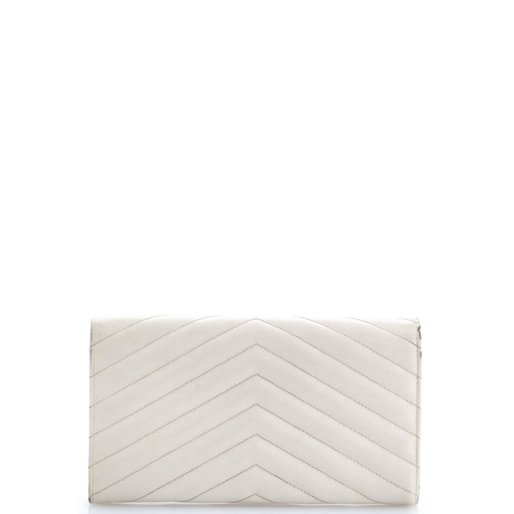 Classic Monogram Flap Wallet Matelasse Chevron Leather Large