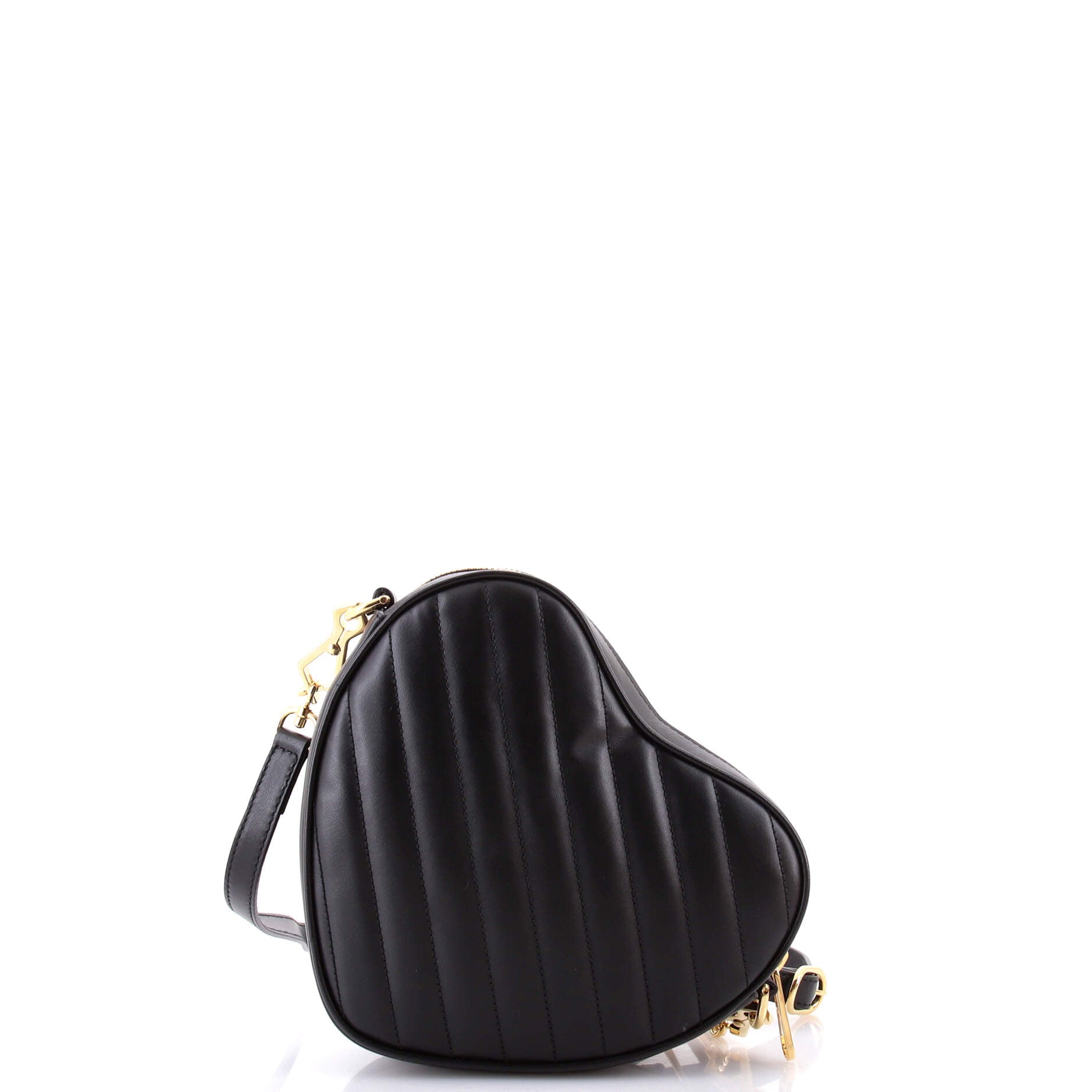 Interlocking G Heart Shoulder Bag Diagonal Quilted Leather Mini