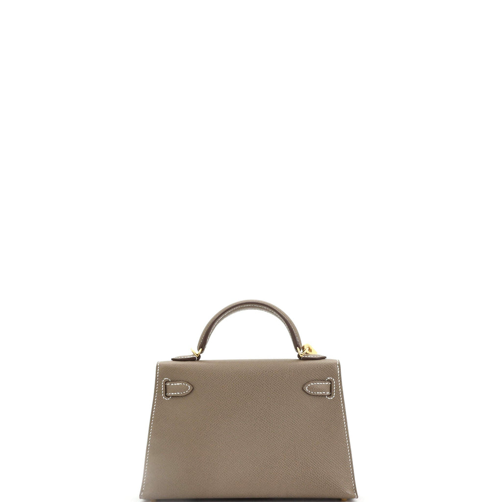 Kelly Mini II Bag Grey Epsom with Gold Hardware 20