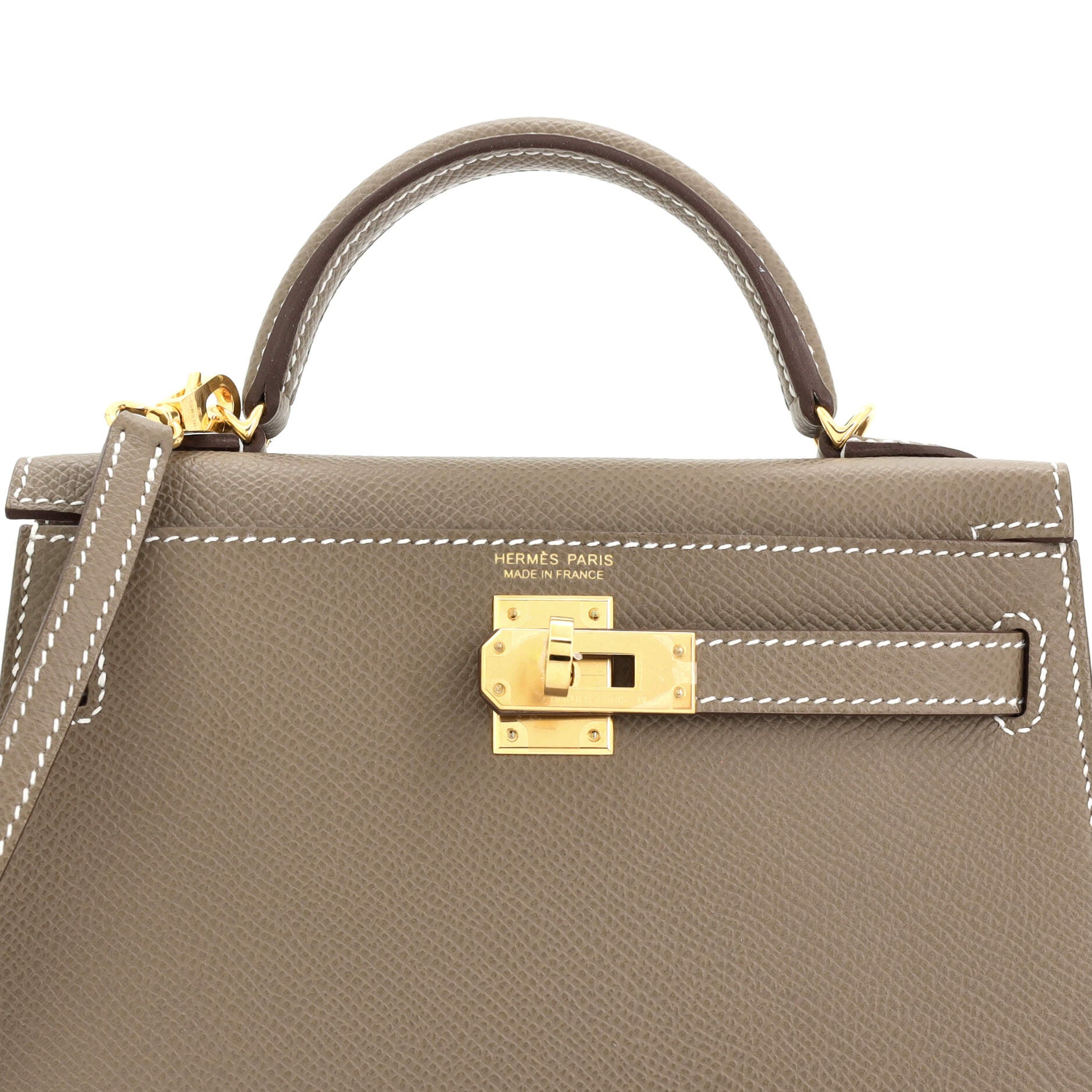 Kelly Mini II Bag Grey Epsom with Gold Hardware 20