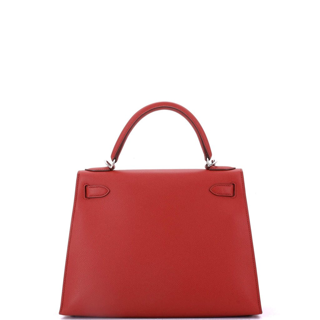 Kelly Handbag Rouge Garance Epsom with Palladium Hardware 28