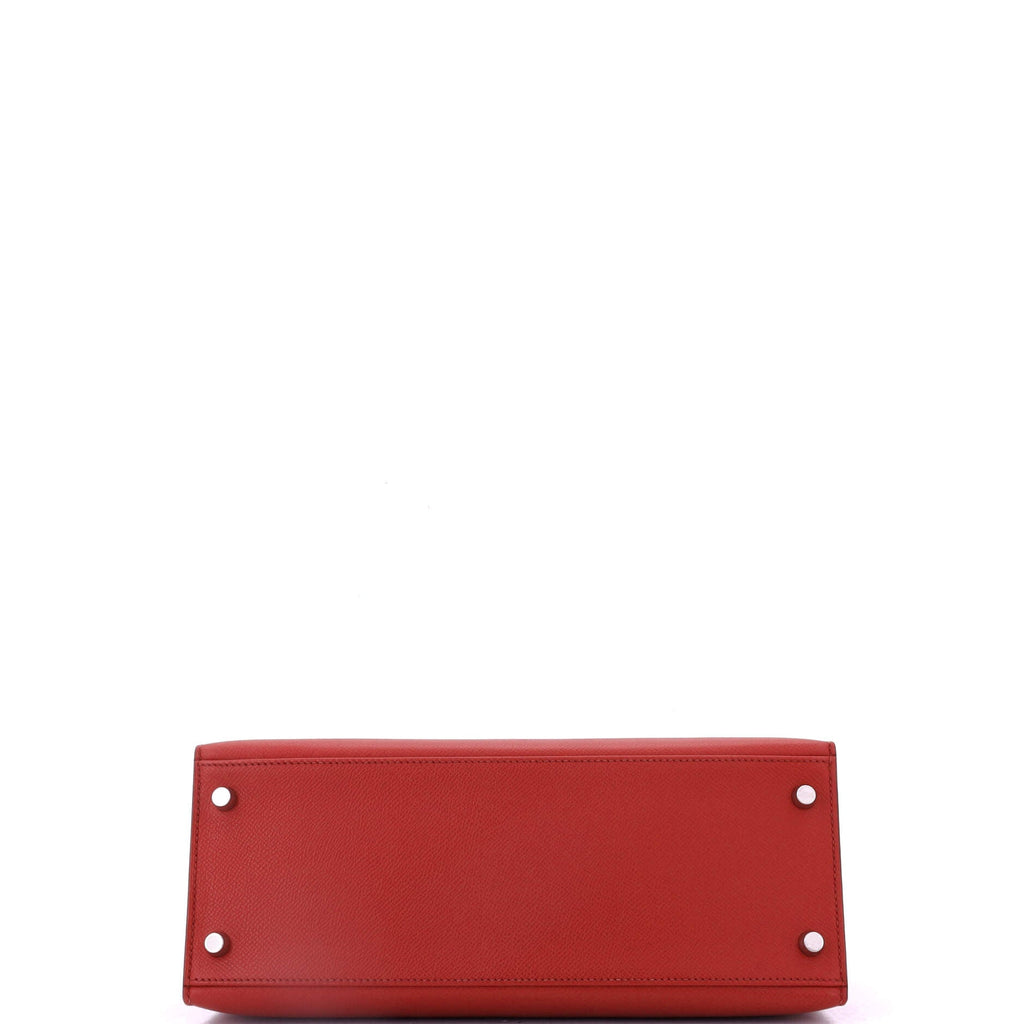 Kelly Handbag Rouge Garance Epsom with Palladium Hardware 28