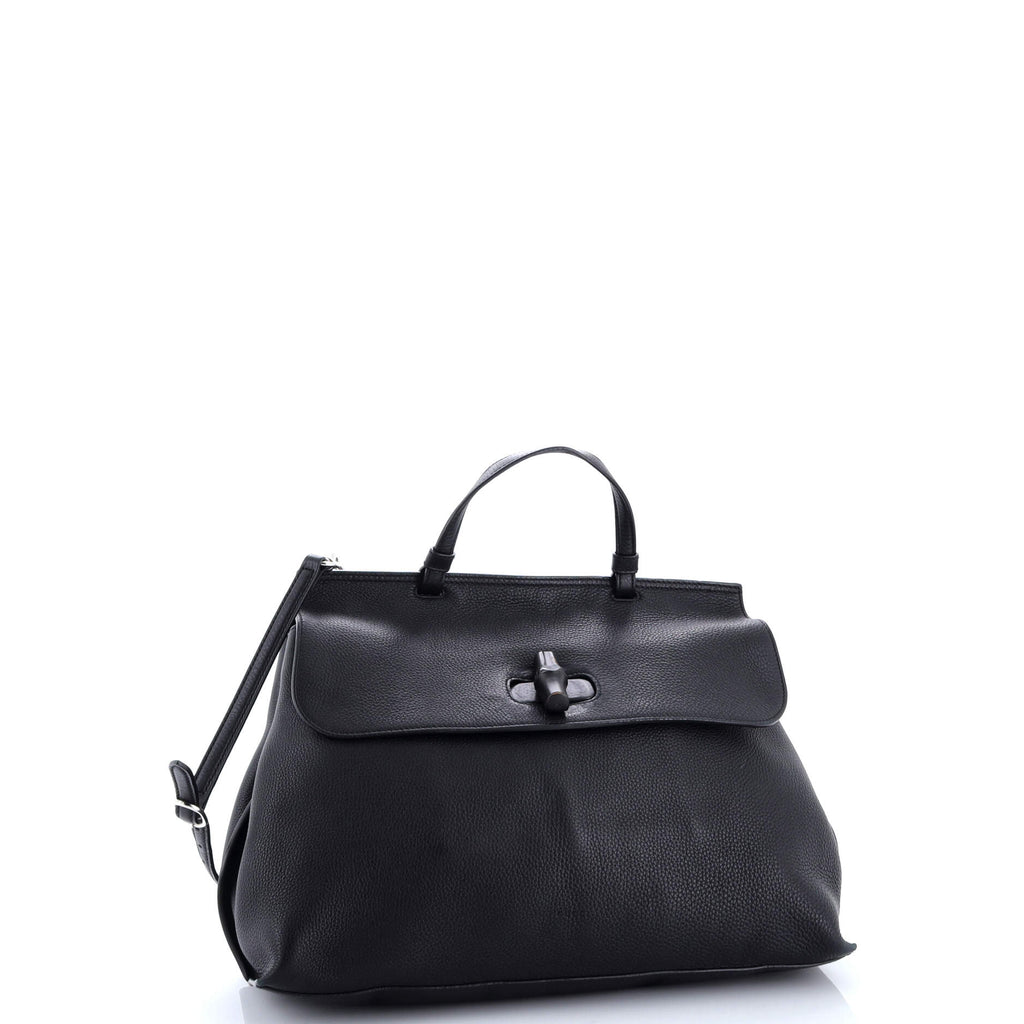 Bamboo Daily Top Handle Bag Leather Large