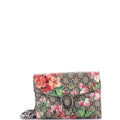 Dionysus Chain Wallet Blooms Print GG Coated Canvas Small