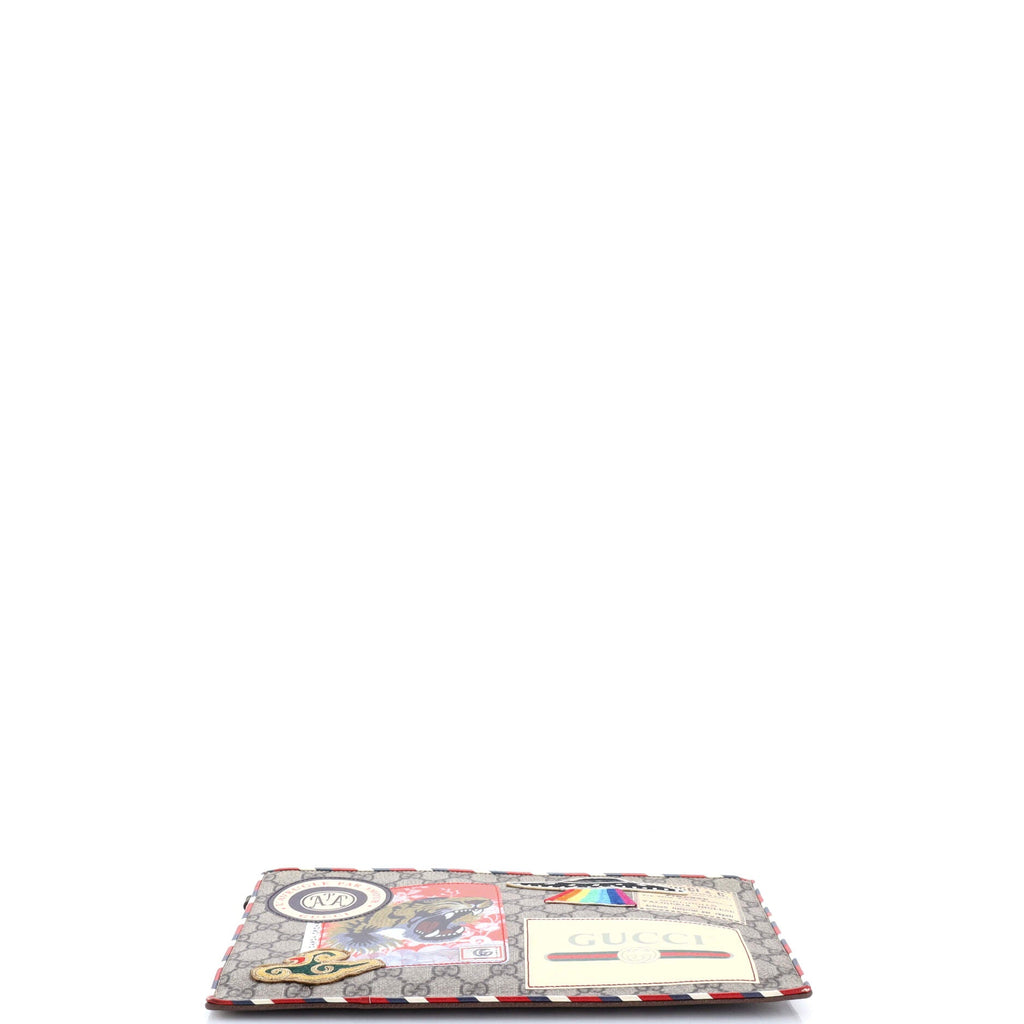 Courrier Pouch GG Coated Canvas with Applique