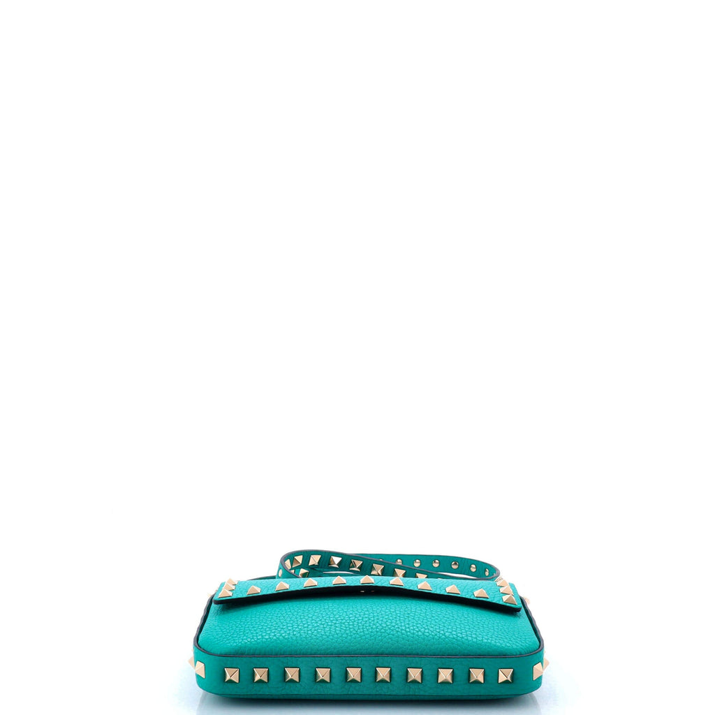 Rockstud Top Handle Crossbody Pouch Leather Mini