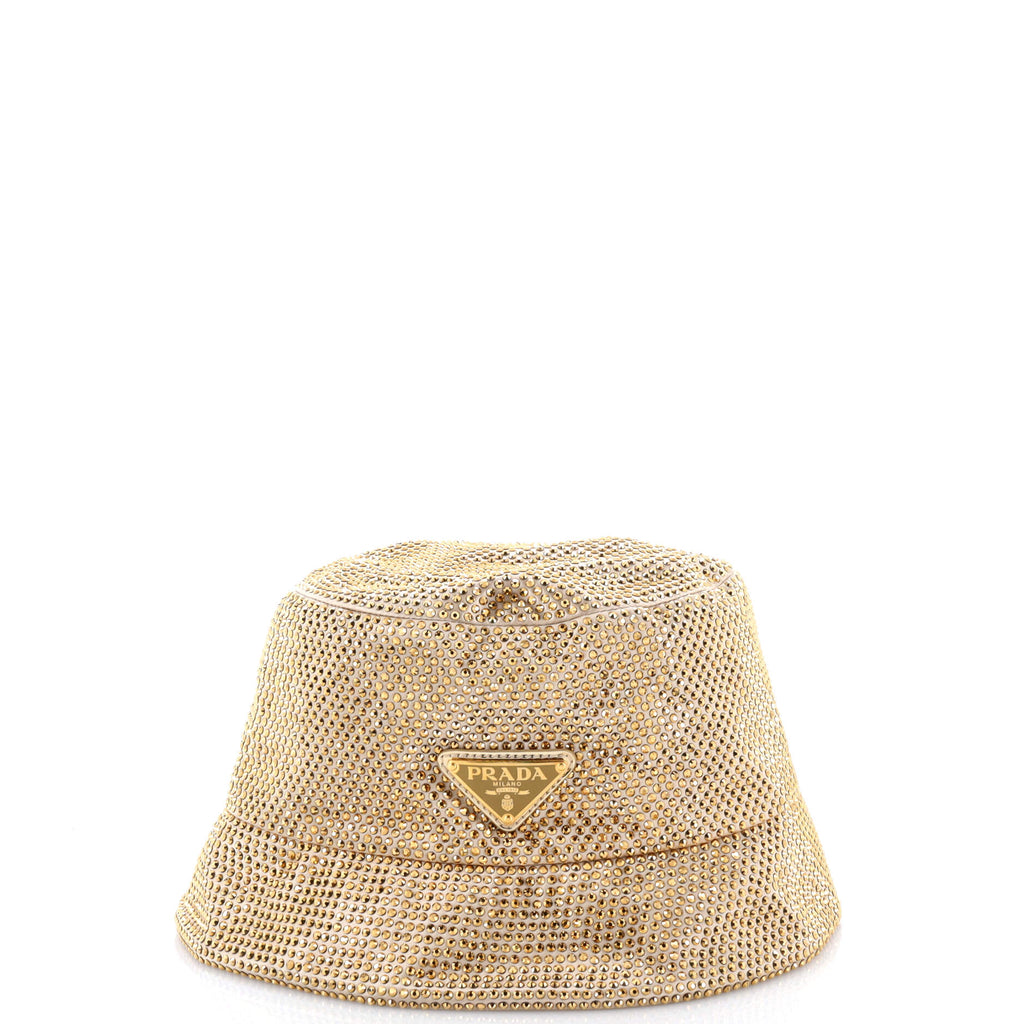 Bucket Hat Crystal Embellished Satin