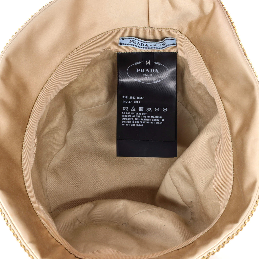 Bucket Hat Crystal Embellished Satin