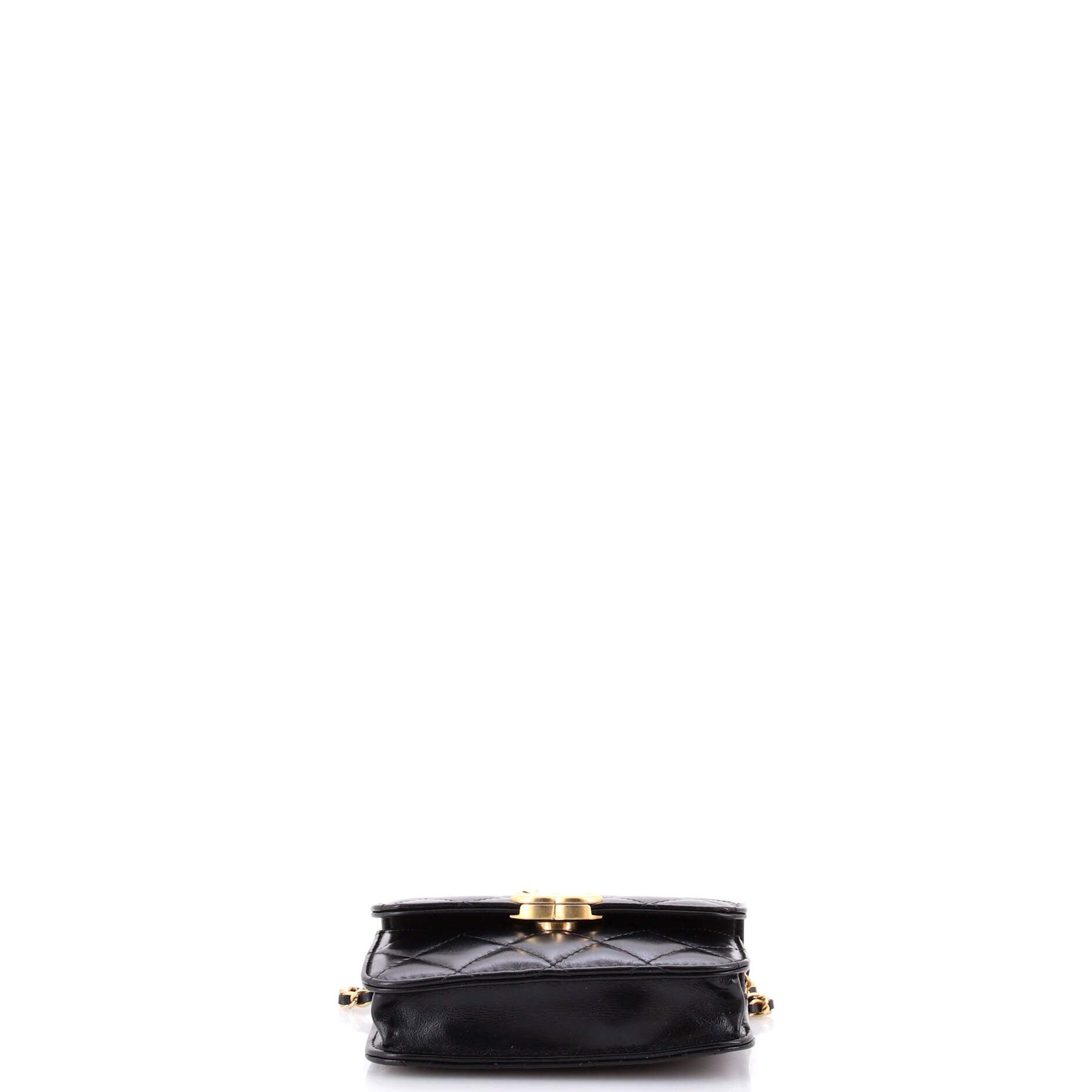 Perfect Fit Flap Coin Purse with Chain Quilted Calfskin