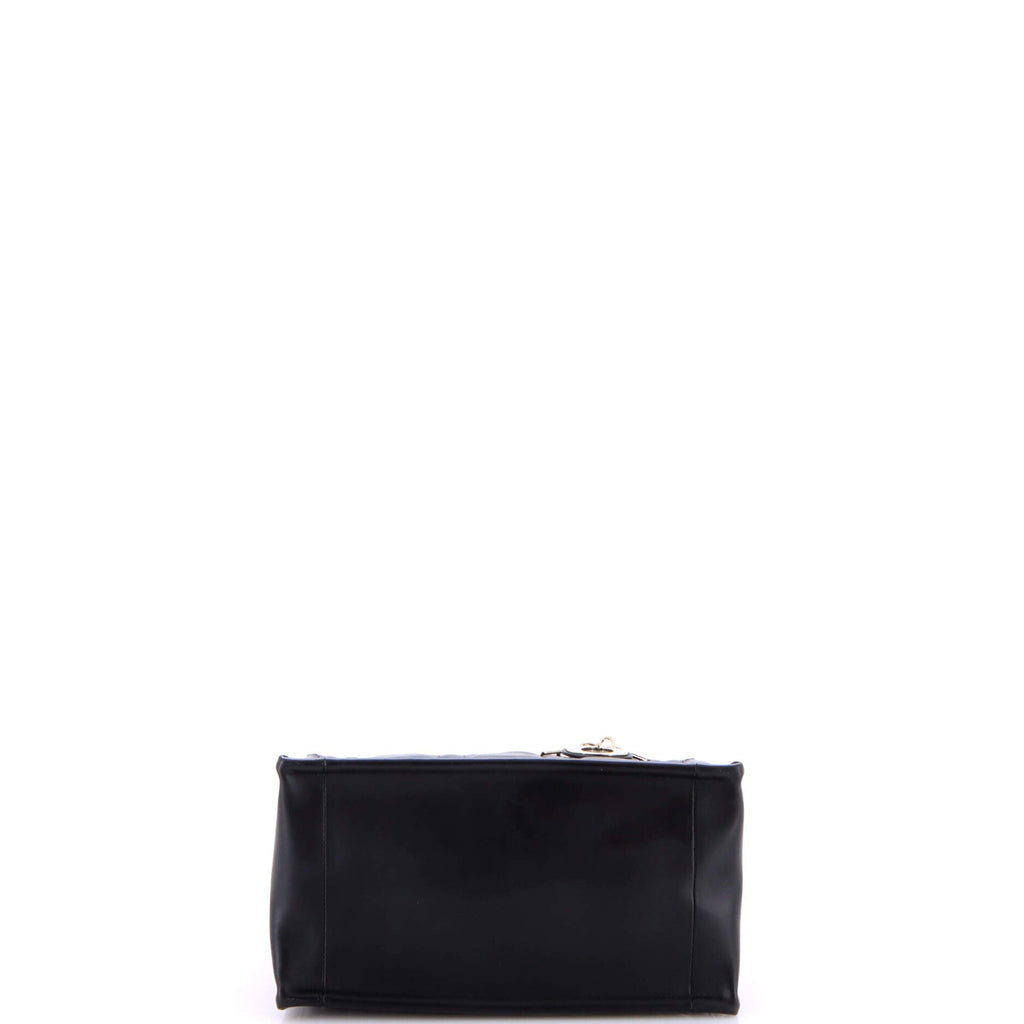 Book Tote with Strap Cannage Quilt Lambskin Small