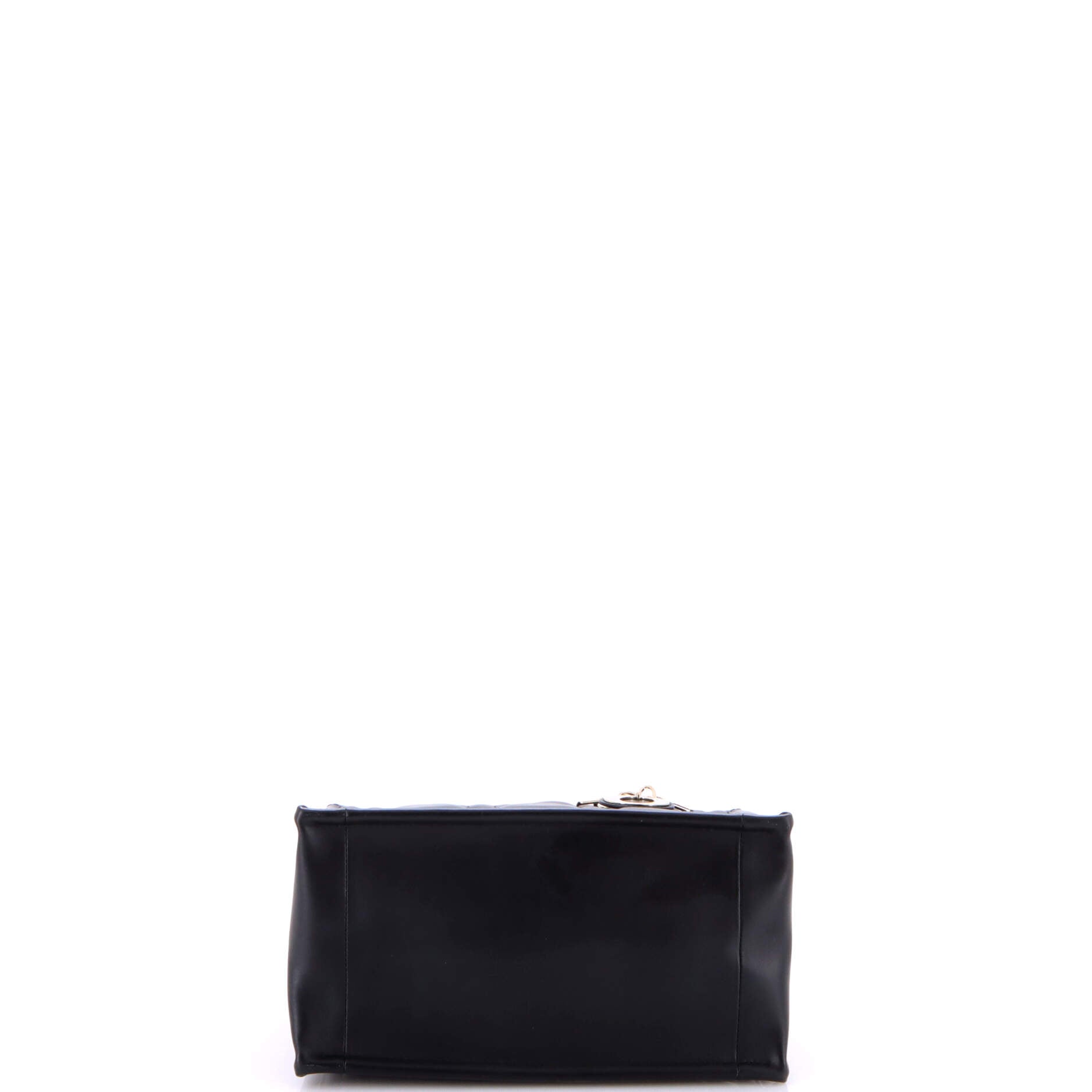 Book Tote with Strap Cannage Quilt Lambskin Small