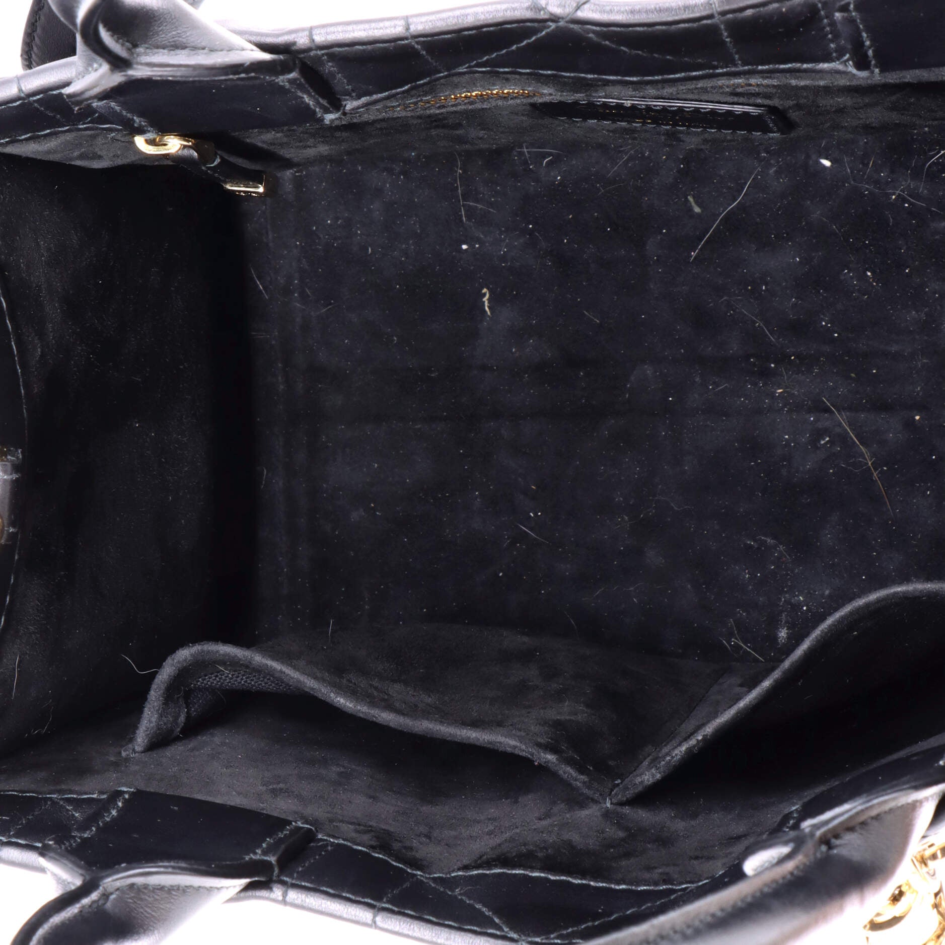 Book Tote with Strap Cannage Quilt Lambskin Small