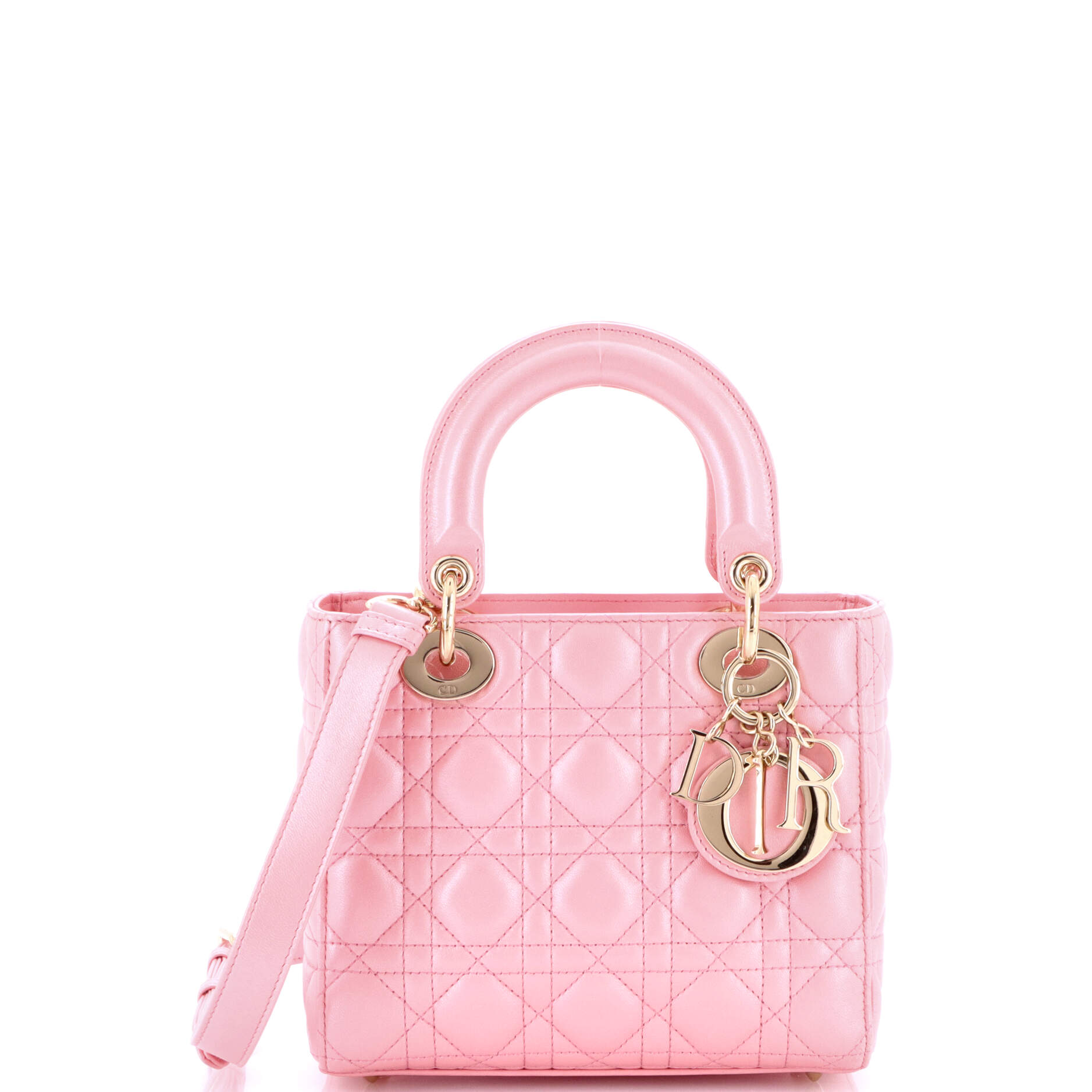 Lady Dior Bag Iridescent Cannage Quilt Lambskin Medium