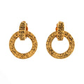 Vintage Multi CC Drop Hoop Clip-On Earrings Metal Large