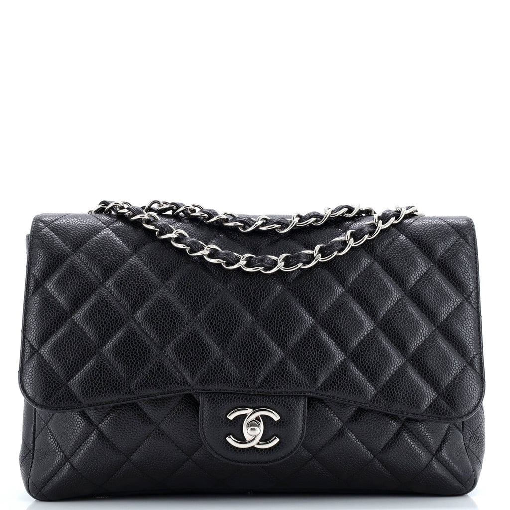 Classic Single Flap Bag Quilted Caviar Jumbo