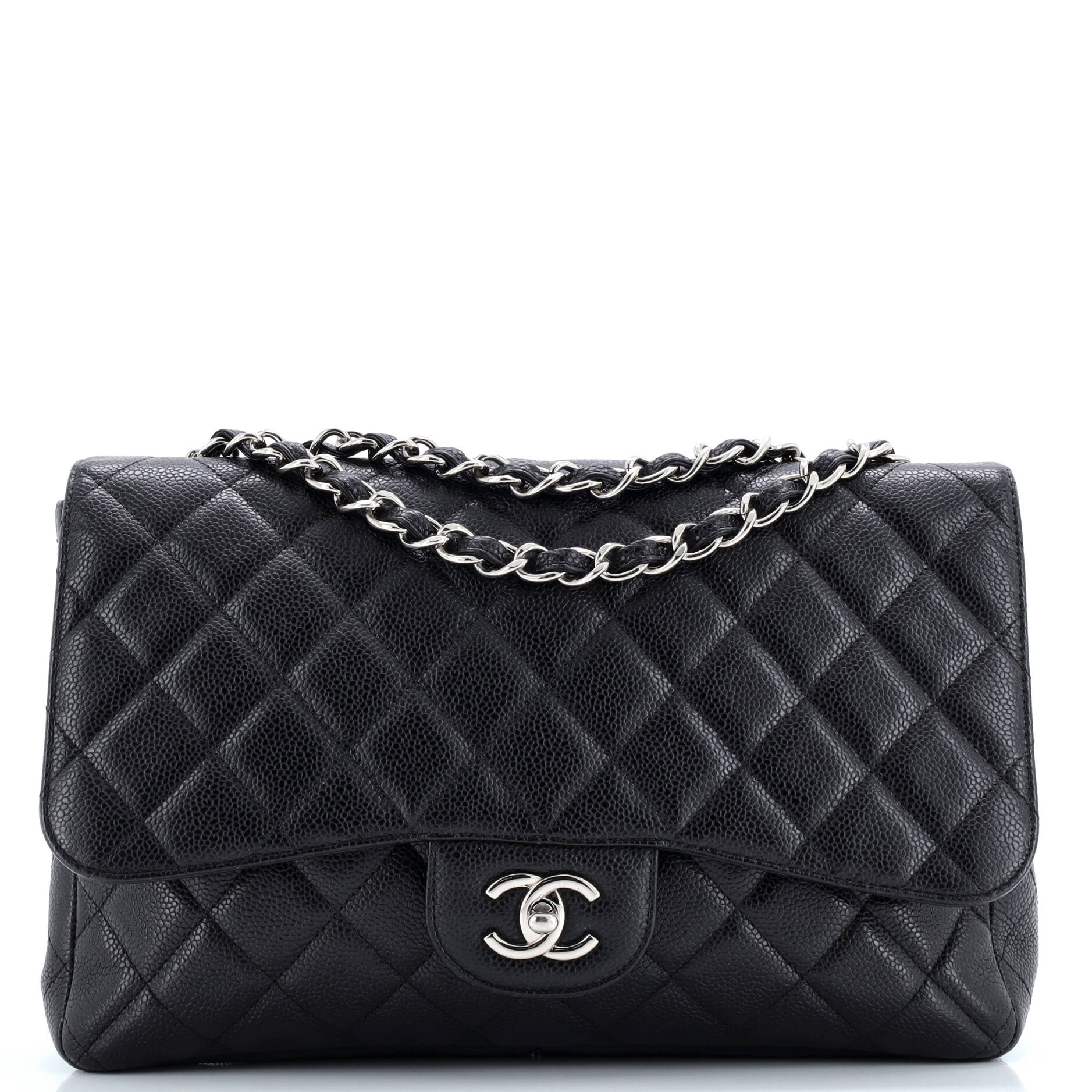 Classic Single Flap Bag Quilted Caviar Jumbo