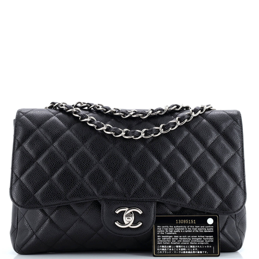 Classic Single Flap Bag Quilted Caviar Jumbo