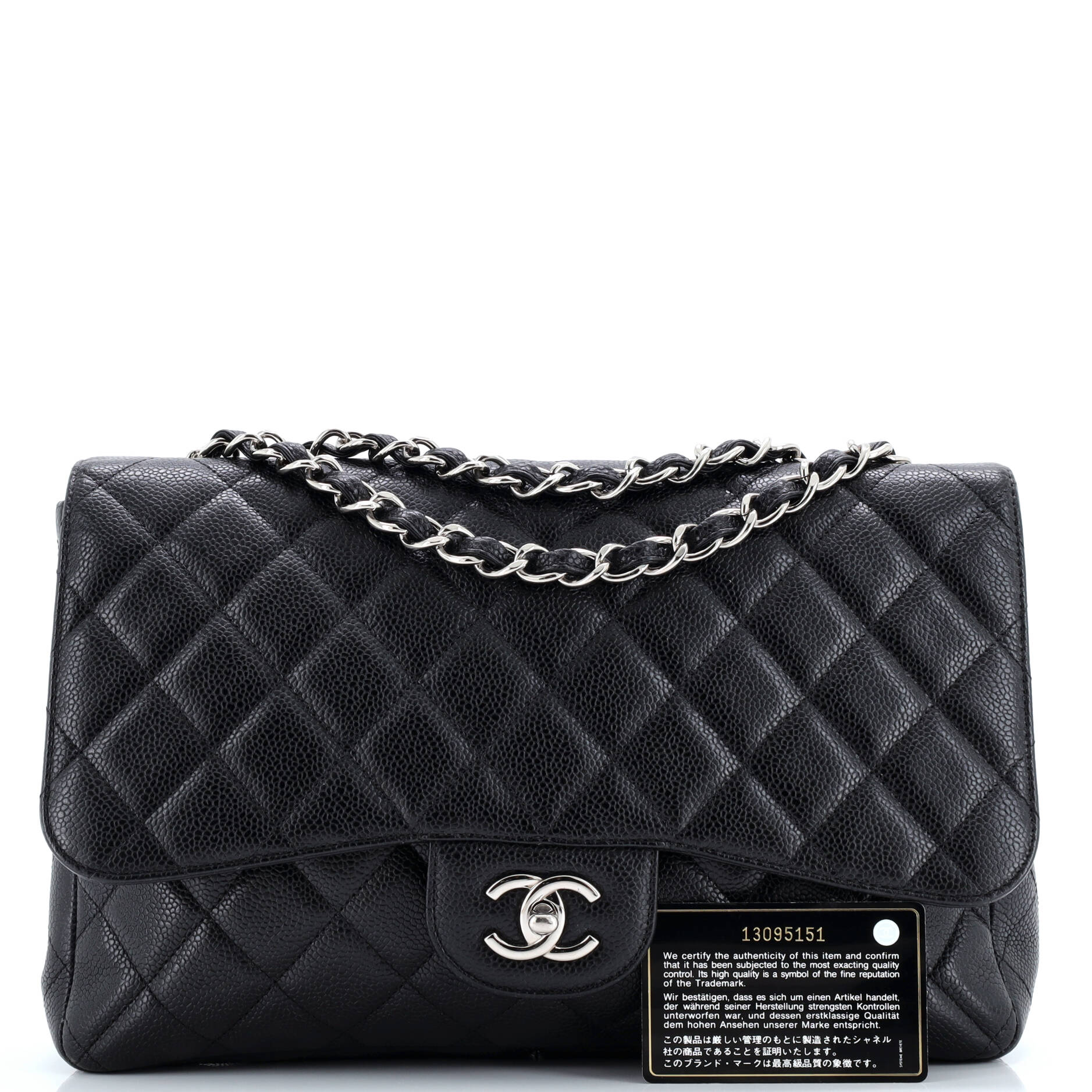 Classic Single Flap Bag Quilted Caviar Jumbo